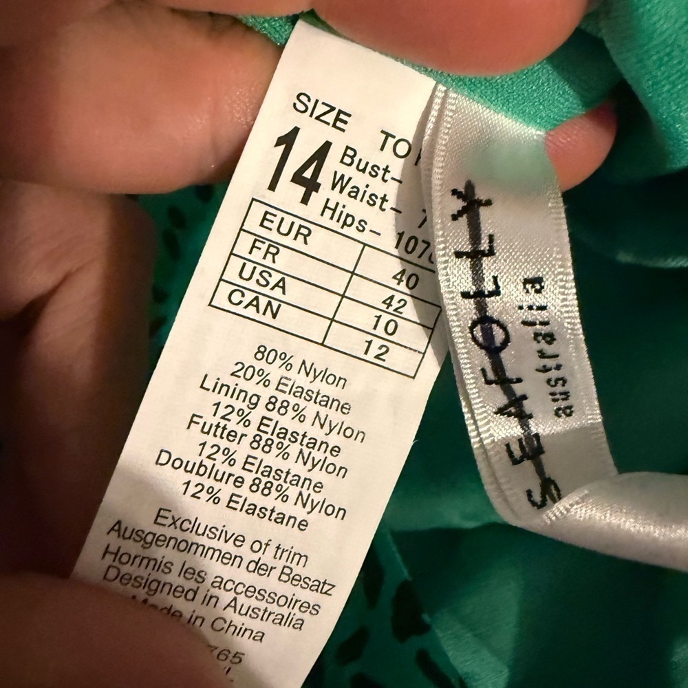 Anthropologie Seafolly Wild Ones Bandeau One Piece - Jade - US Size 10 NWT - Picture 11 of 11